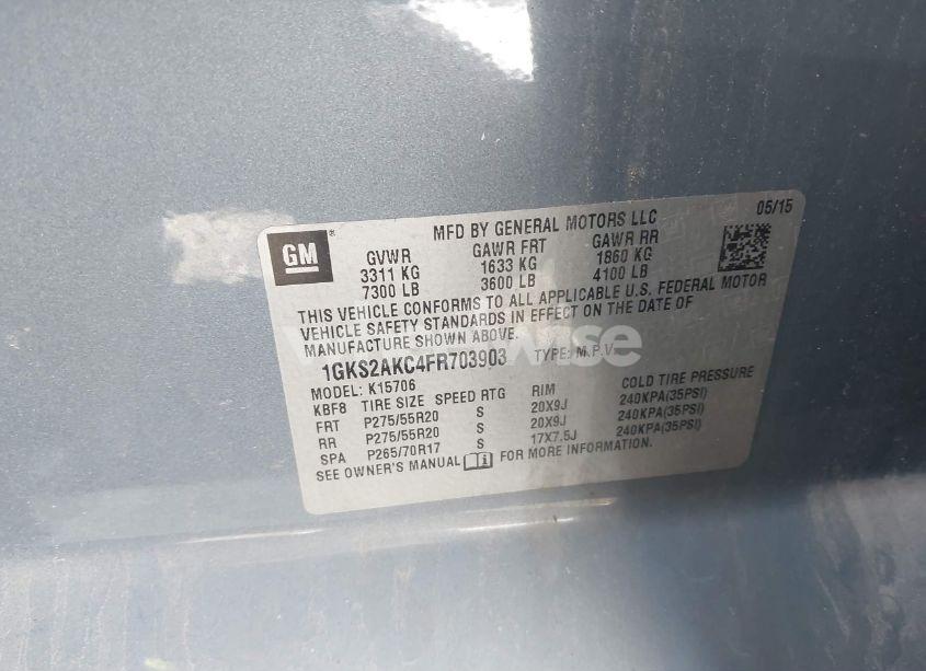 Photo 9 of 2015 Gmc Yukon SLE (VIN 1GKS2AKC4FR703903)