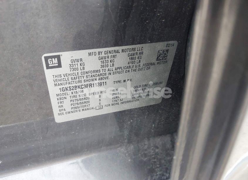 Photo 9 of 2015 Gmc Yukon SLT (VIN 1GKS2BKC3FR113911)