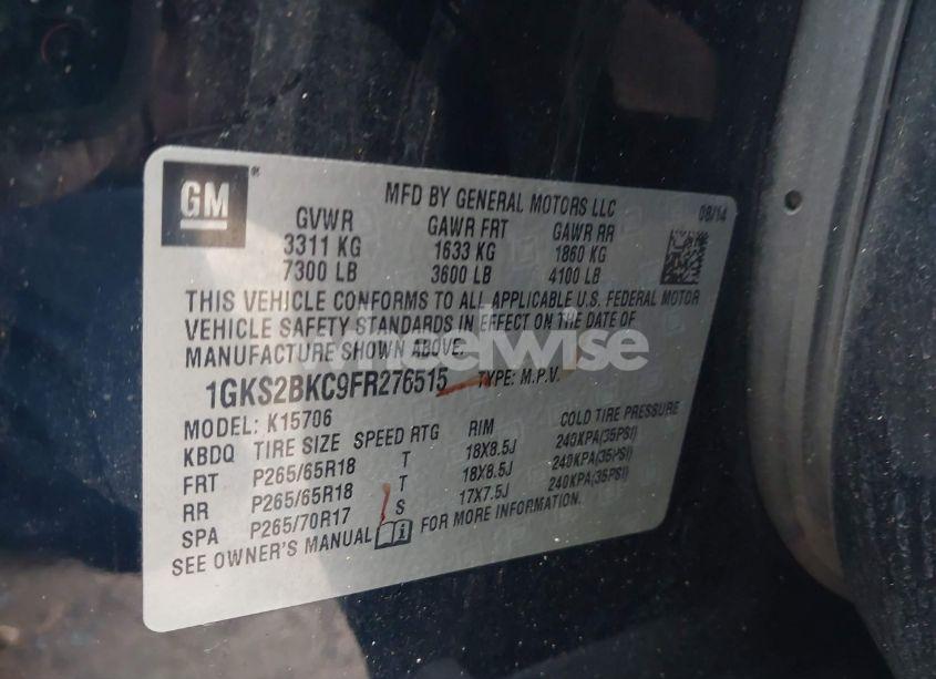 Photo 9 of 2015 Gmc Yukon SLT (VIN 1GKS2BKC9FR276515)