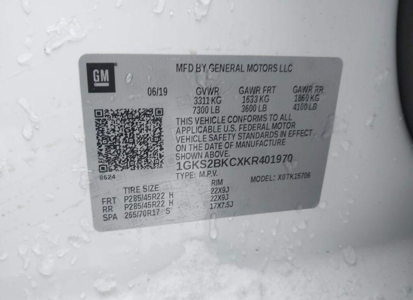 Photo 9 of 2019 Gmc Yukon SLT (VIN 1GKS2BKCXKR401970)