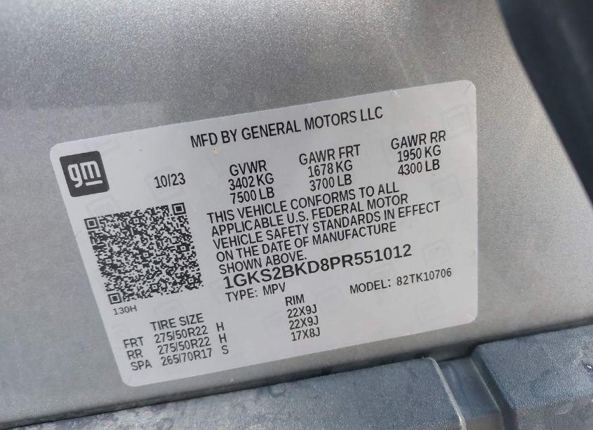 Photo 9 of 2023 Gmc Yukon 4WD SLT (VIN 1GKS2BKD8PR551012)