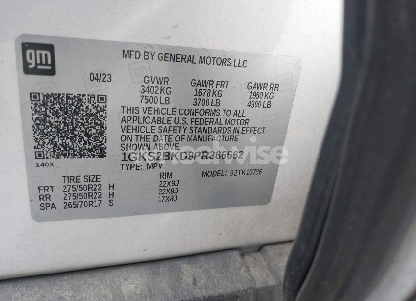 Photo 9 of 2023 Gmc Yukon 4WD SLT (VIN 1GKS2BKD9PR366662)