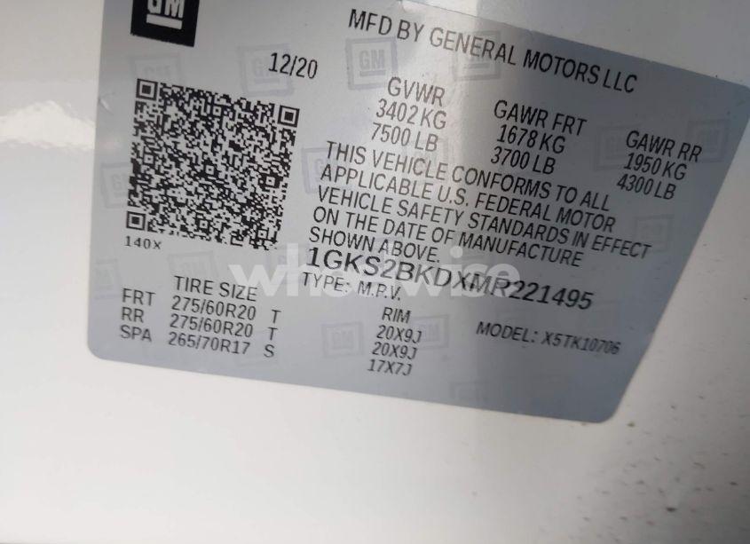 Photo 9 of 2021 Gmc Yukon 4WD SLT (VIN 1GKS2BKDXMR221495)