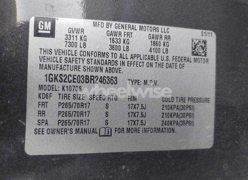 Photo 9 of 2011 Gmc Yukon SLT (VIN 1GKS2CE03BR246363)