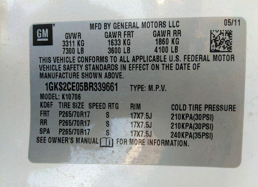Photo 9 of 2011 Gmc Yukon SLT (VIN 1GKS2CE05BR339661)