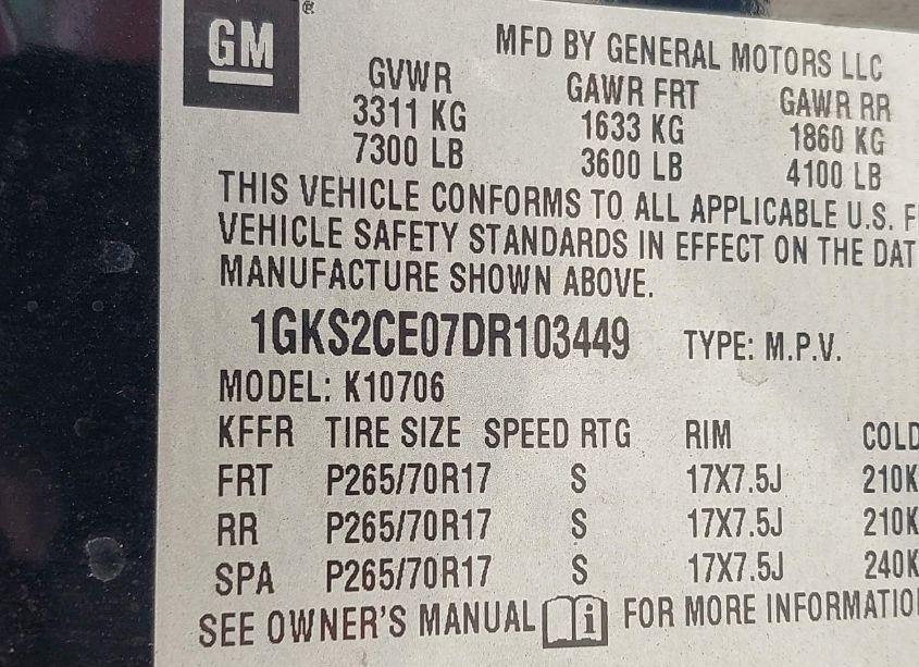 Photo 9 of 2013 Gmc Yukon SLT (VIN 1GKS2CE07DR103449)