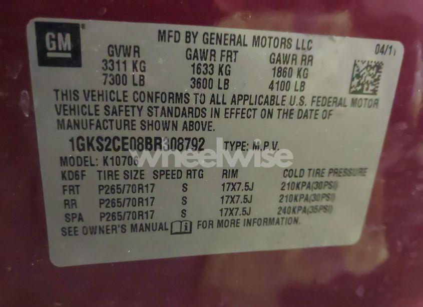 Photo 9 of 2011 Gmc Yukon SLT (VIN 1GKS2CE08BR308792)