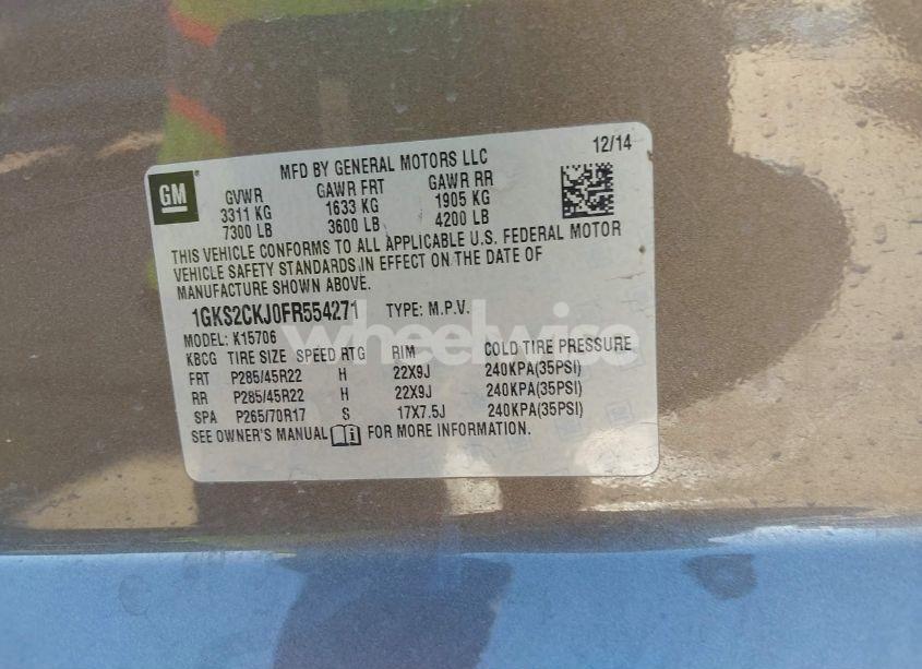 Photo 9 of 2015 Gmc Yukon DENALI (VIN 1GKS2CKJ0FR554271)