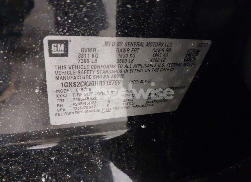 Photo 9 of 2017 Gmc Yukon DENALI (VIN 1GKS2CKJ0HR318769)