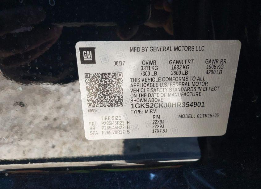 Photo 9 of 2017 Gmc Yukon DENALI (VIN 1GKS2CKJ0HR354901)