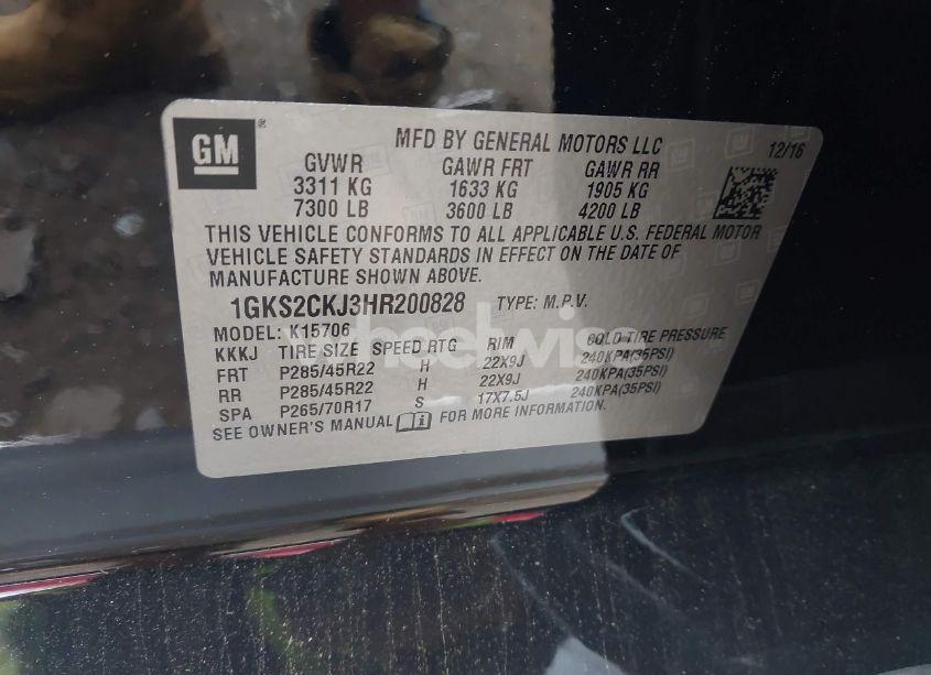 Photo 9 of 2017 Gmc Yukon DENALI (VIN 1GKS2CKJ3HR200828)