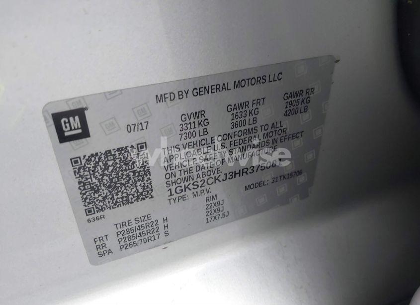 Photo 9 of 2017 Gmc Yukon DENALI (VIN 1GKS2CKJ3HR375001)