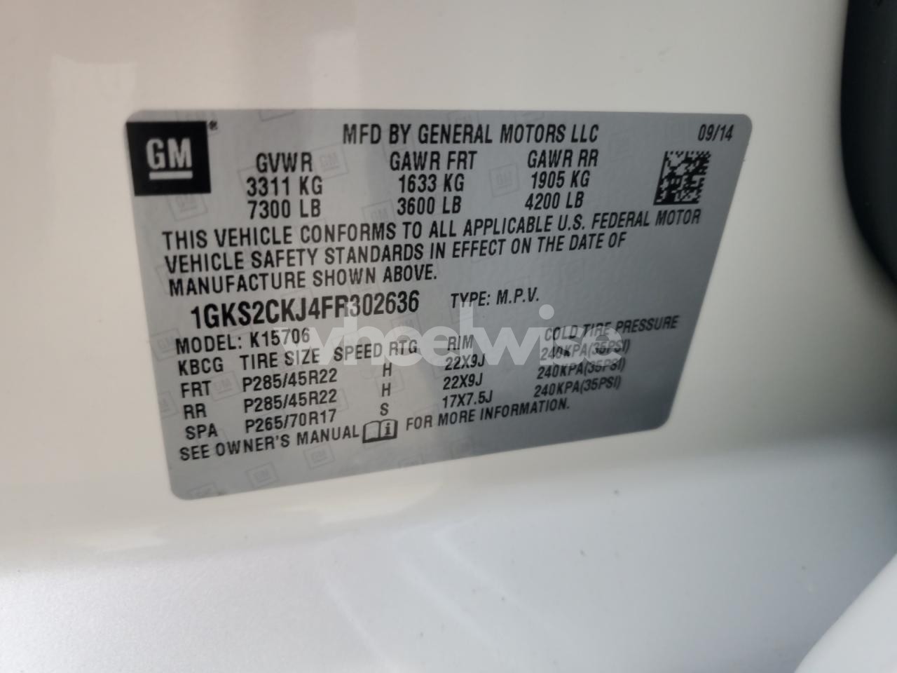 Photo 13 of 2015 GMC YUKON DENALI (VIN 1GKS2CKJ4FR302636)