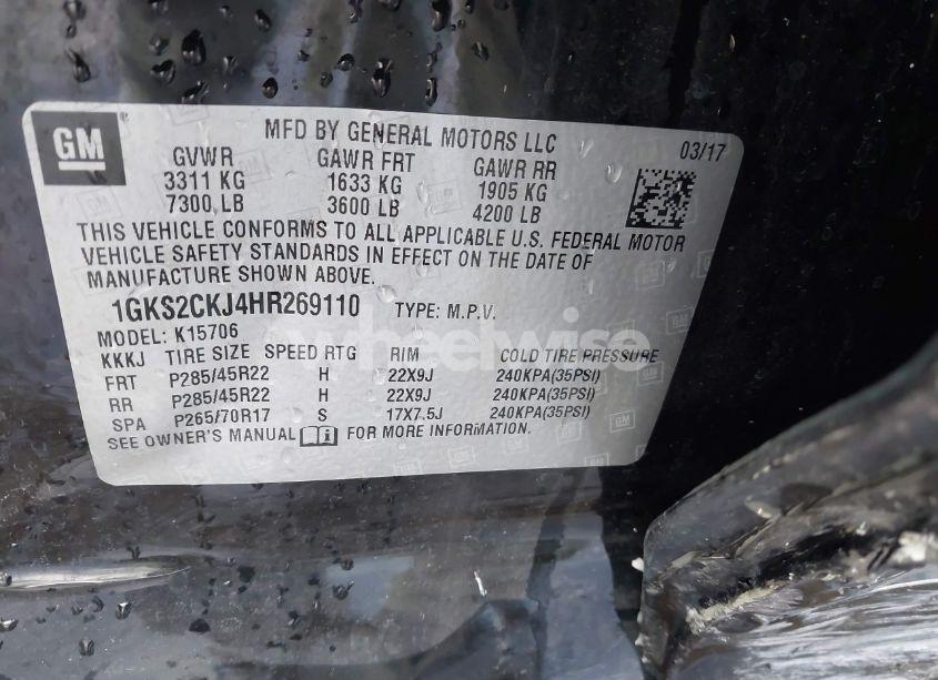 Photo 9 of 2017 Gmc Yukon DENALI (VIN 1GKS2CKJ4HR269110)