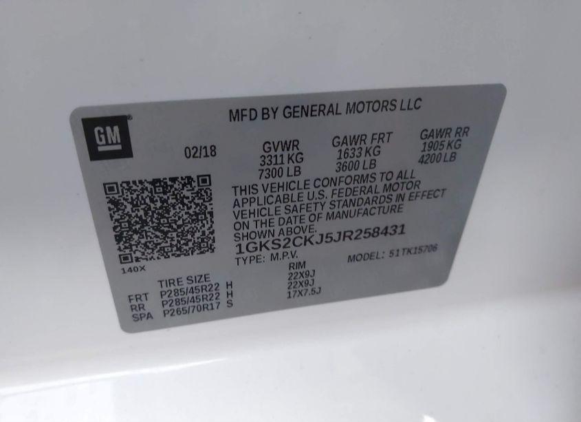 Photo 9 of 2018 Gmc Yukon DENALI (VIN 1GKS2CKJ5JR258431)