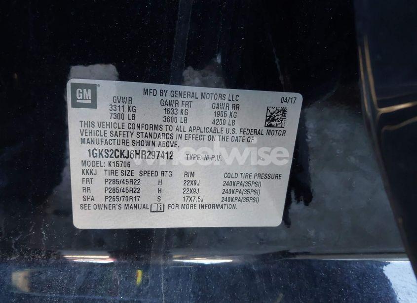 Photo 9 of 2017 Gmc Yukon DENALI (VIN 1GKS2CKJ6HR297412)