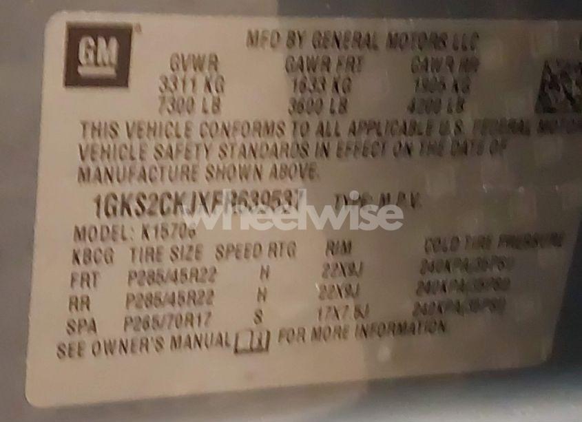 Photo 9 of 2015 Gmc Yukon DENALI (VIN 1GKS2CKJXFR639537)