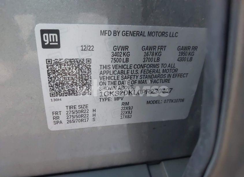 Photo 9 of 2023 Gmc Yukon 4WD DENALI (VIN 1GKS2DKL0PR230407)