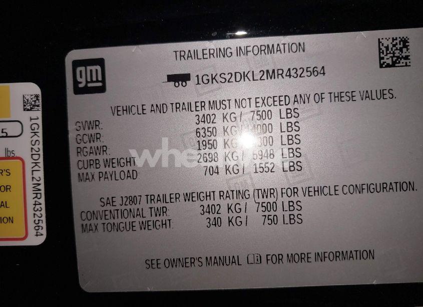 Photo 9 of 2021 Gmc Yukon 4WD DENALI (VIN 1GKS2DKL2MR432564)