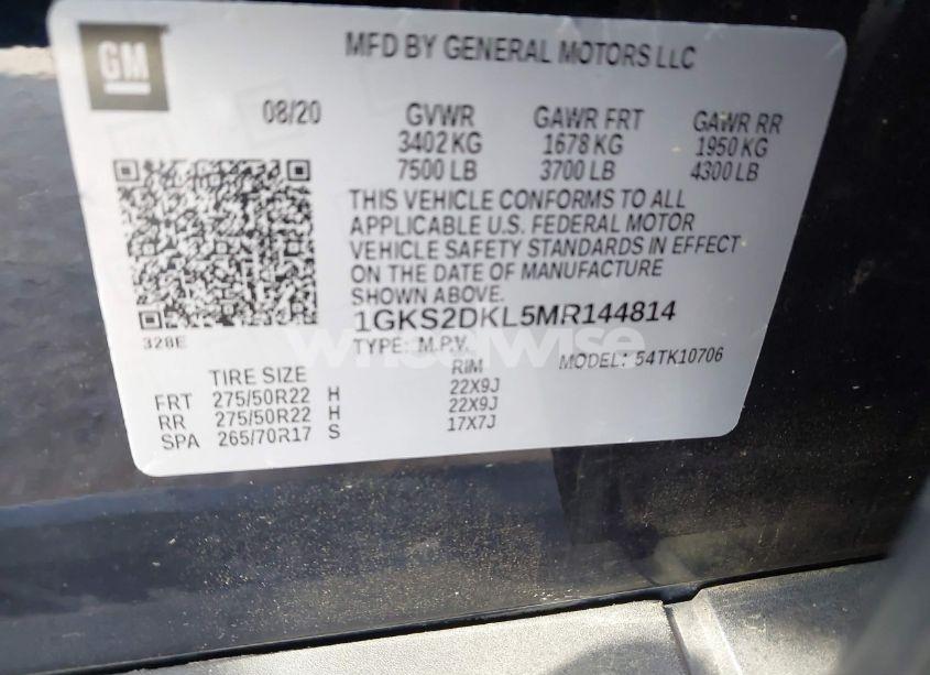 Photo 9 of 2021 Gmc Yukon 4WD DENALI (VIN 1GKS2DKL5MR144814)