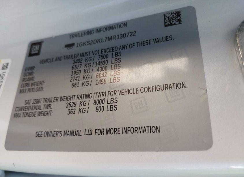 Photo 9 of 2021 Gmc Yukon 4WD DENALI (VIN 1GKS2DKL7MR130722)