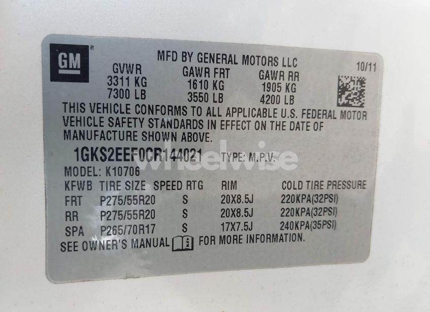 Photo 9 of 2012 Gmc Yukon DENALI (VIN 1GKS2EEF0CR144021)