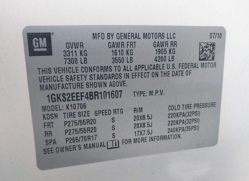 Photo 9 of 2011 Gmc Yukon DENALI (VIN 1GKS2EEF4BR101607)