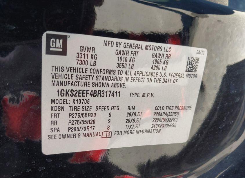 Photo 9 of 2011 Gmc Yukon DENALI (VIN 1GKS2EEF4BR317411)