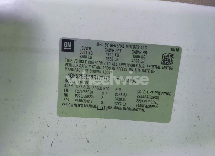 Photo 9 of 2011 Gmc Yukon DENALI (VIN 1GKS2EEF5BR177773)