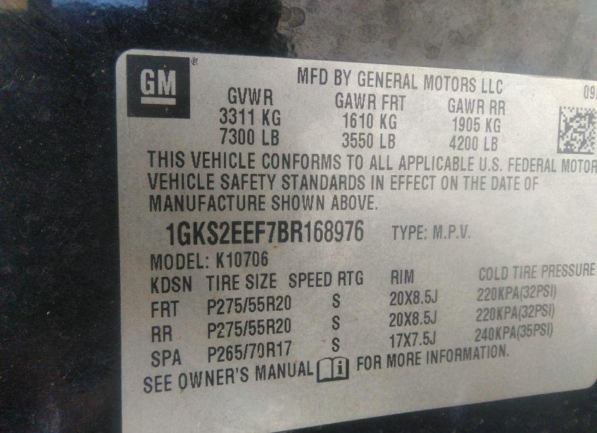 Photo 9 of 2011 Gmc Yukon DENALI (VIN 1GKS2EEF7BR168976)