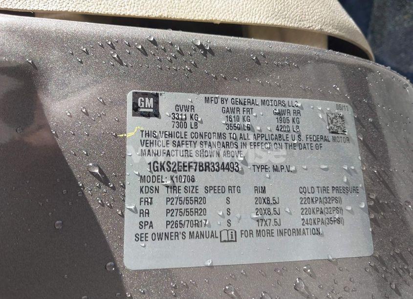 Photo 9 of 2011 Gmc Yukon DENALI (VIN 1GKS2EEF7BR334493)