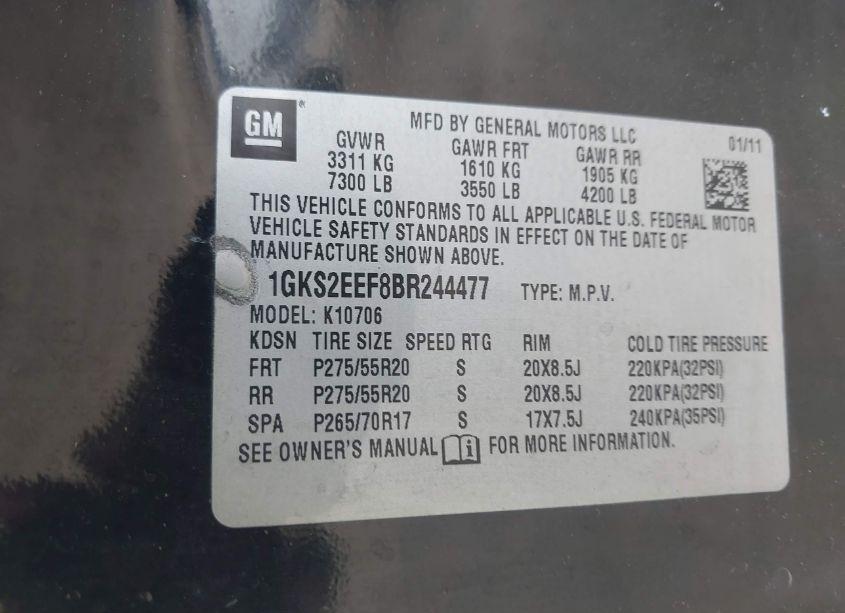 Photo 9 of 2011 Gmc Yukon DENALI (VIN 1GKS2EEF8BR244477)