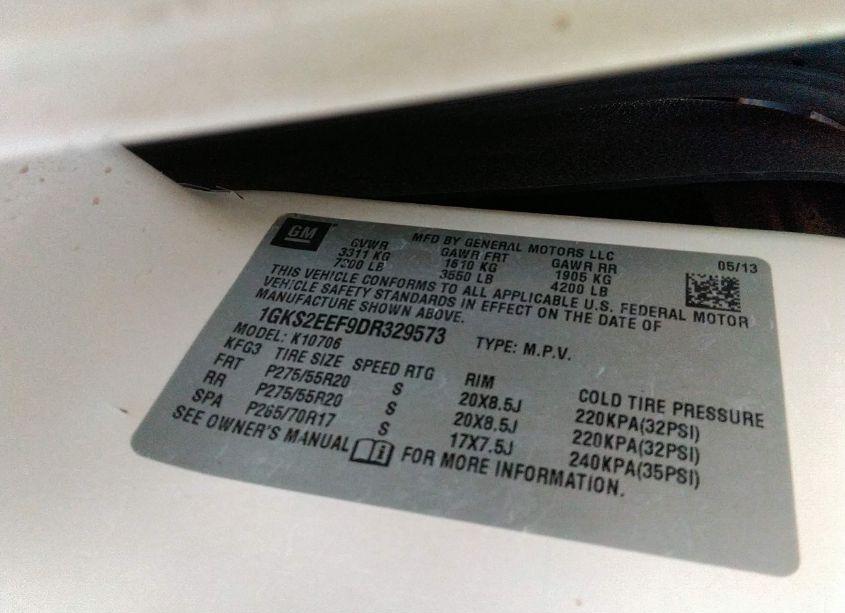 Photo 9 of 2013 Gmc Yukon DENALI (VIN 1GKS2EEF9DR329573)