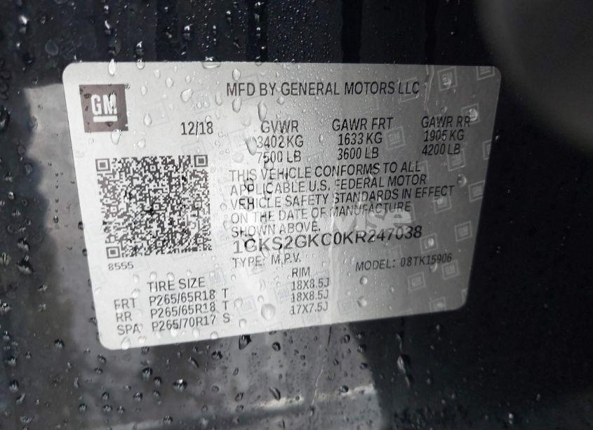 Photo 9 of 2019 Gmc Yukon XL SLT (VIN 1GKS2GKC0KR247038)