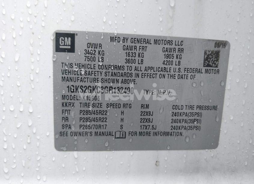 Photo 9 of 2016 Gmc Yukon XL SLT (VIN 1GKS2GKC3GR132490)