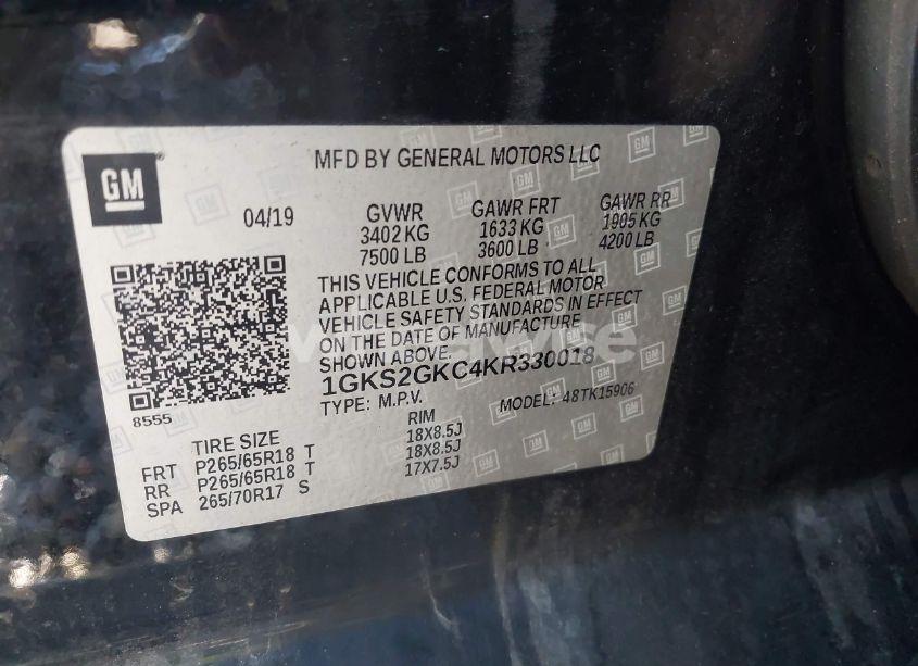 Photo 9 of 2019 Gmc Yukon XL SLT (VIN 1GKS2GKC4KR330018)