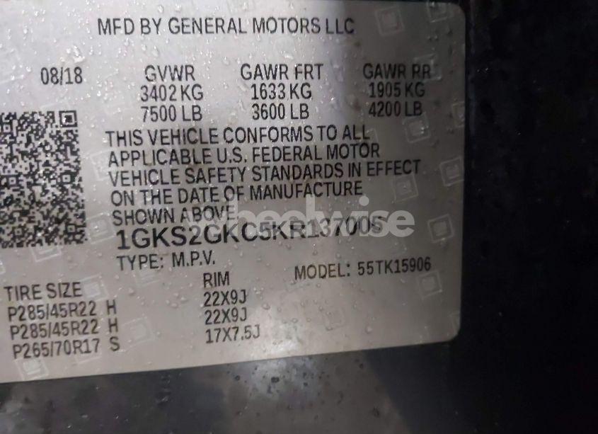 Photo 9 of 2019 Gmc Yukon XL SLT (VIN 1GKS2GKC5KR137005)