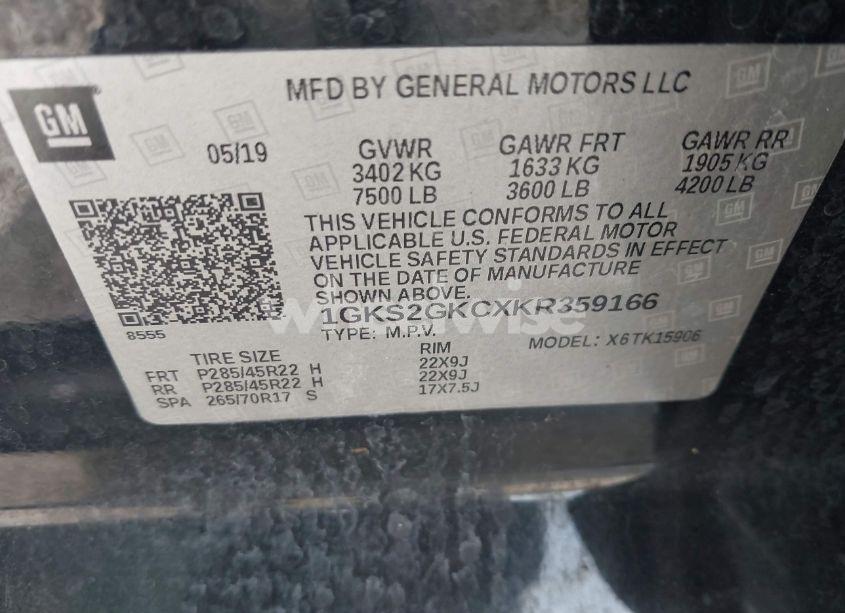 Photo 9 of 2019 Gmc Yukon XL SLT (VIN 1GKS2GKCXKR359166)