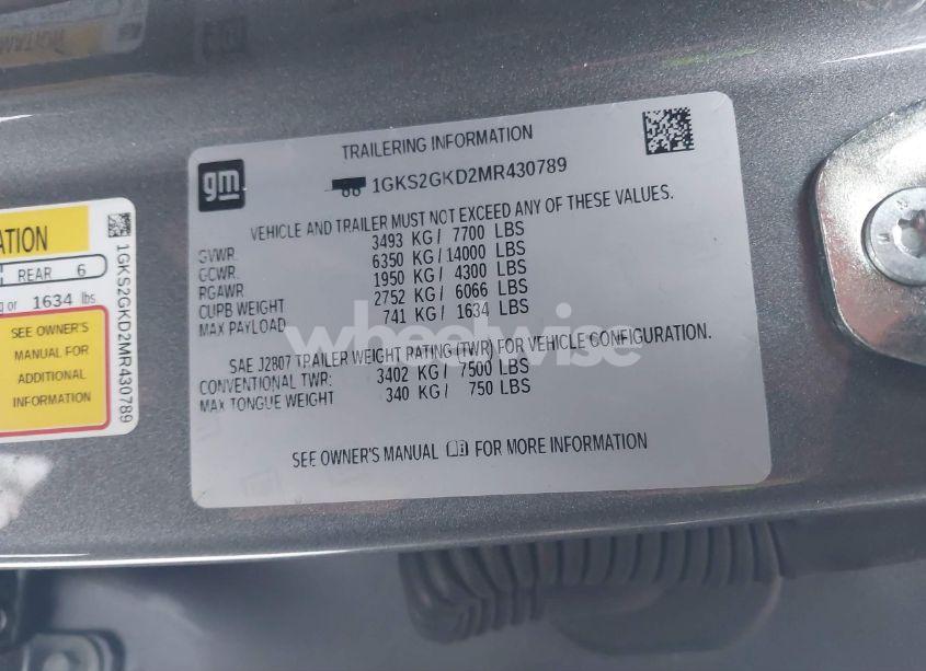 Photo 9 of 2021 Gmc Yukon XL 4WD SLT (VIN 1GKS2GKD2MR430789)