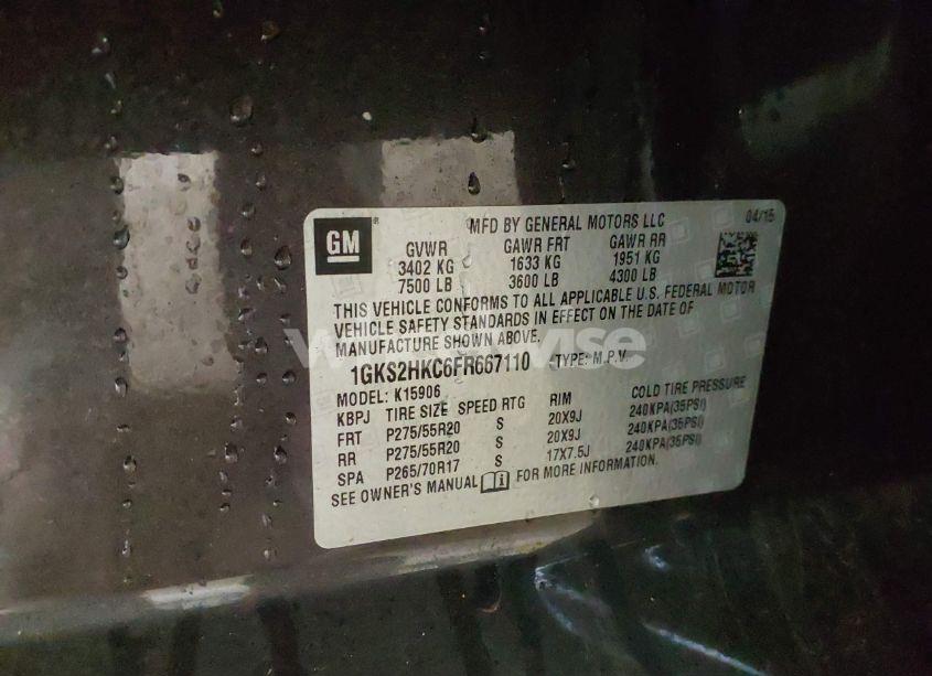 Photo 9 of 2015 Gmc Yukon XL 1500 SLT (VIN 1GKS2HKC6FR667110)