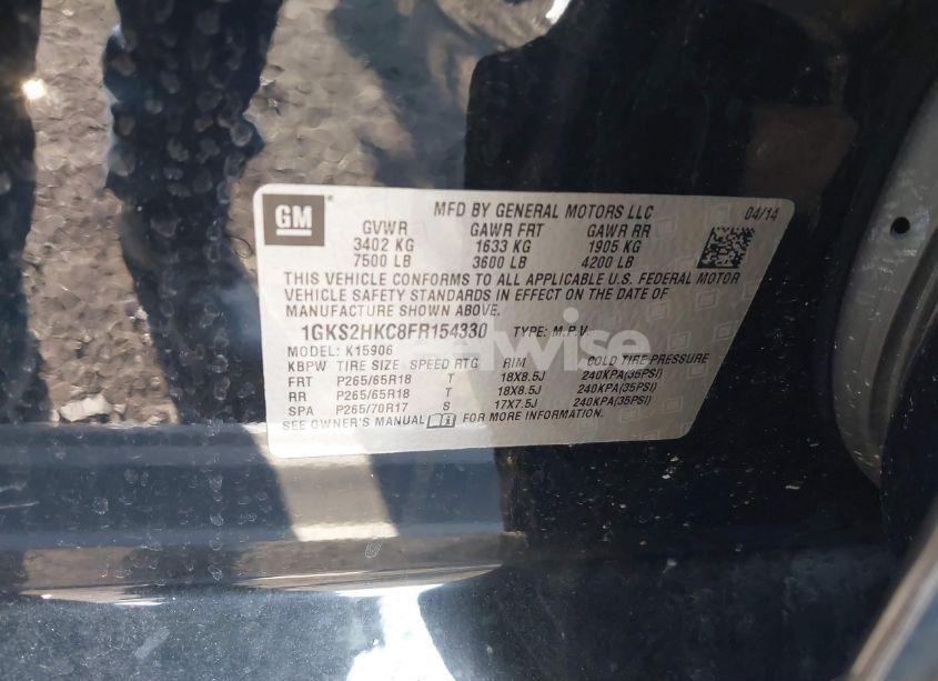 Photo 9 of 2015 Gmc Yukon XL 1500 SLT (VIN 1GKS2HKC8FR154330)