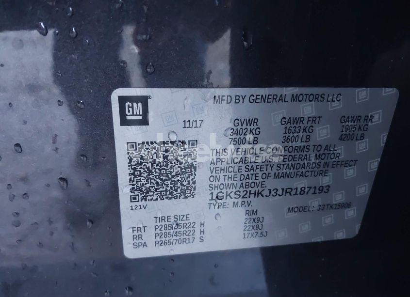 Photo 9 of 2018 Gmc Yukon XL DENALI (VIN 1GKS2HKJ3JR187193)