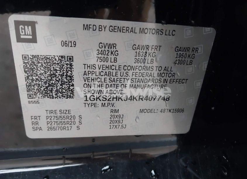 Photo 9 of 2019 Gmc Yukon XL DENALI (VIN 1GKS2HKJ4KR407748)