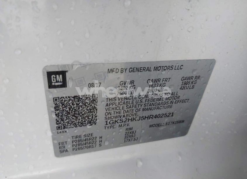 Photo 9 of 2017 Gmc Yukon XL DENALI (VIN 1GKS2HKJ5HR402521)