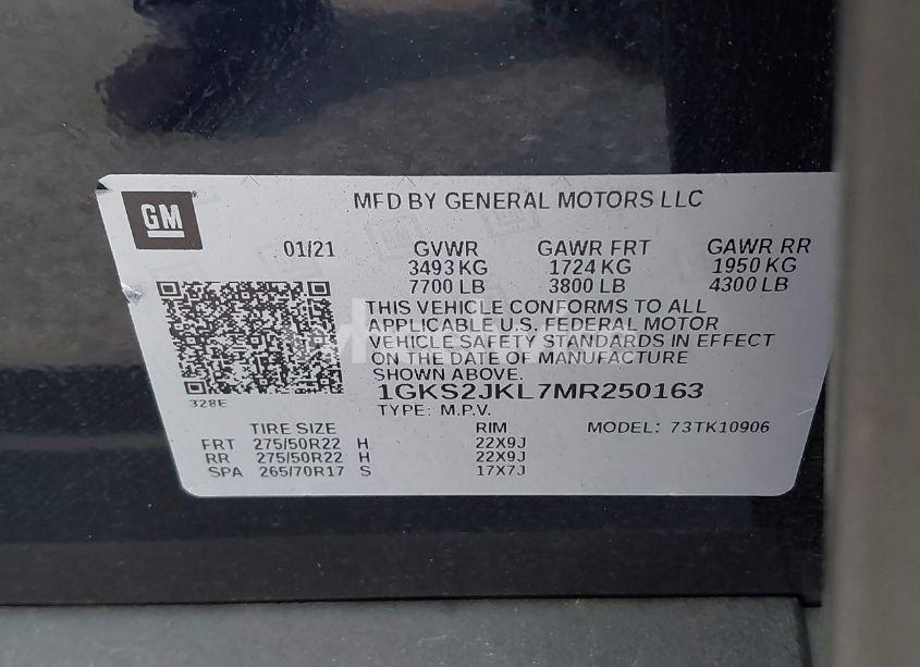 Photo 9 of 2021 Gmc Yukon XL 4WD DENALI (VIN 1GKS2JKL7MR250163)