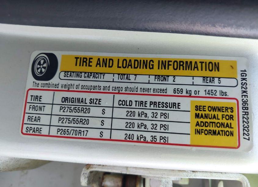 Photo 9 of 2011 Gmc Yukon XL 1500 SLT (VIN 1GKS2KE36BR223227)