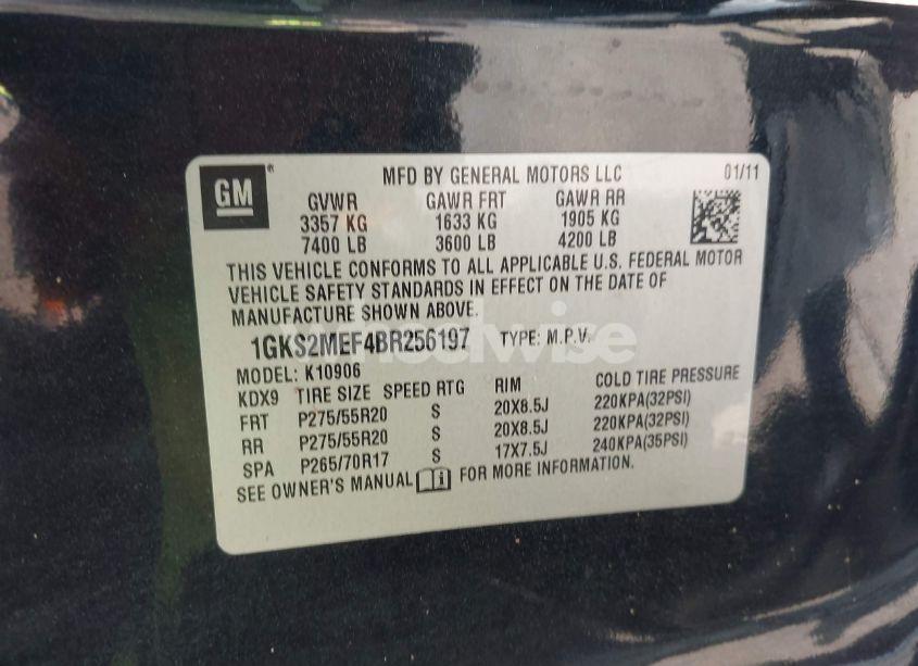 Photo 9 of 2011 Gmc Yukon XL 1500 DENALI (VIN 1GKS2MEF4BR256197)