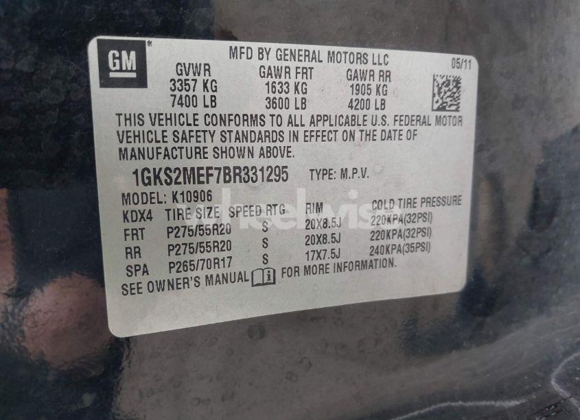 Photo 9 of 2011 Gmc Yukon XL 1500 DENALI (VIN 1GKS2MEF7BR331295)