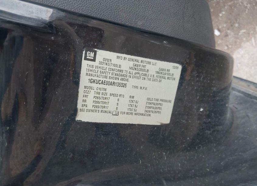 Photo 9 of 2010 Gmc Yukon SLE (VIN 1GKUCAE00AR135326)