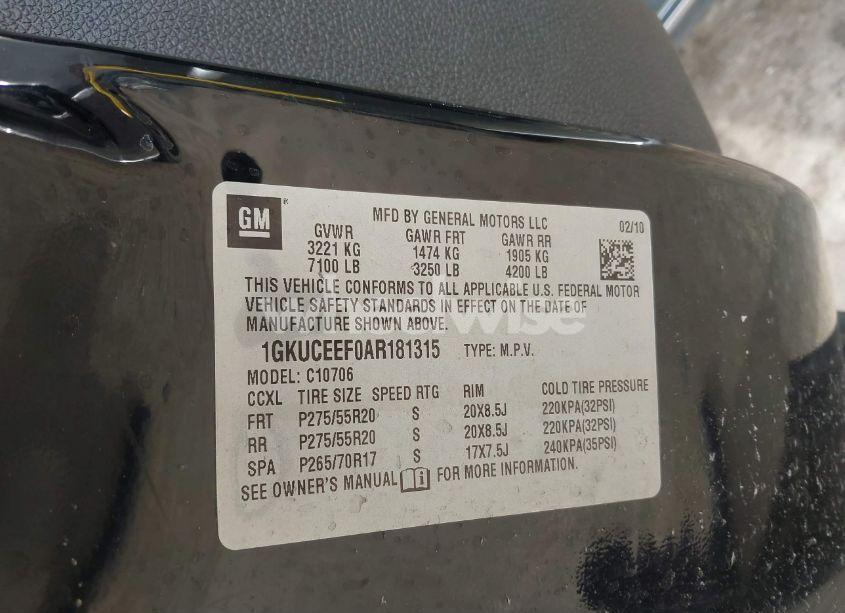 Photo 9 of 2010 Gmc Yukon DENALI (VIN 1GKUCEEF0AR181315)